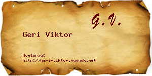 Geri Viktor névjegykártya
